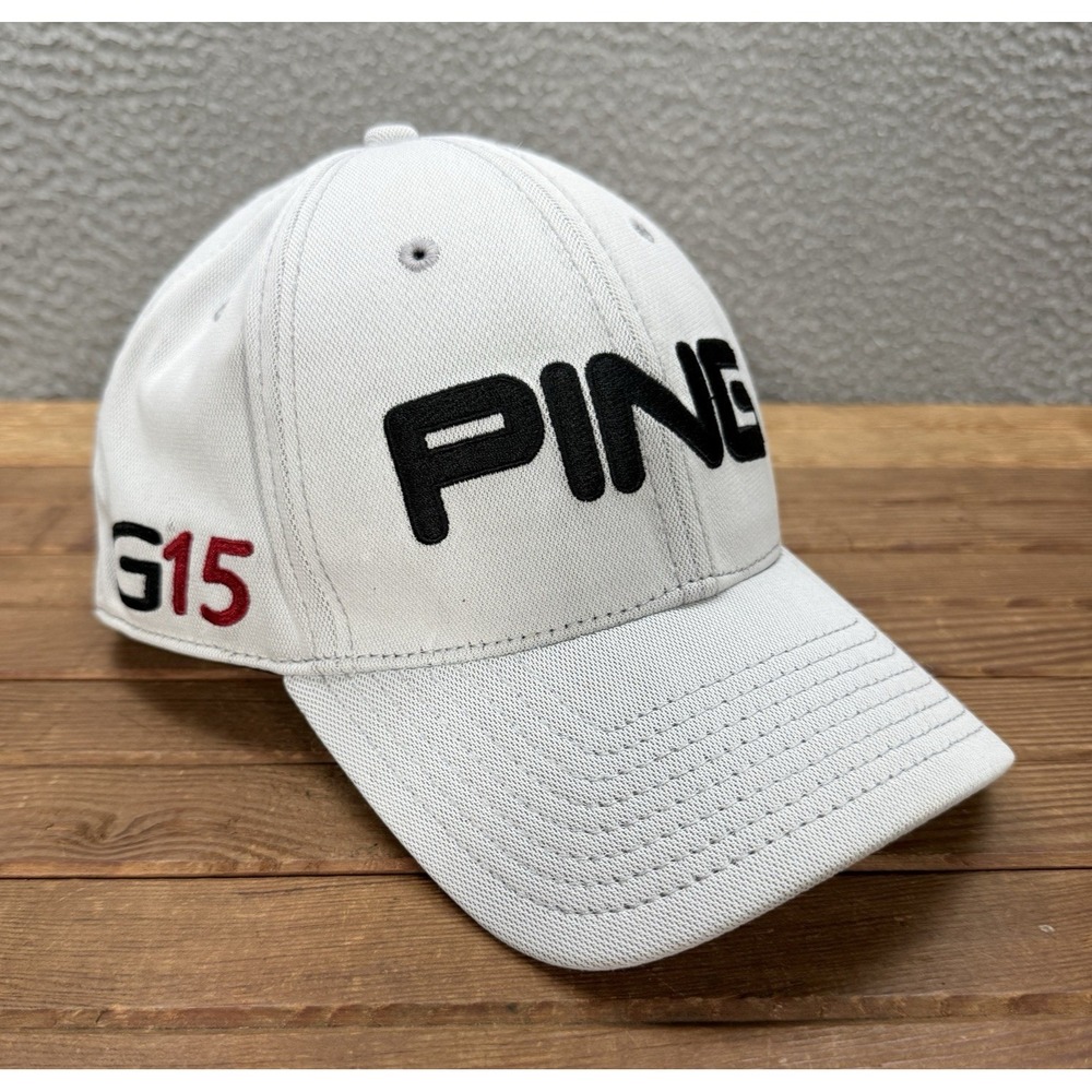 Ping Golf Hat Adult Gray Fitted Cap G15 Golf Irons Embroidered Bamboo Blend Mens